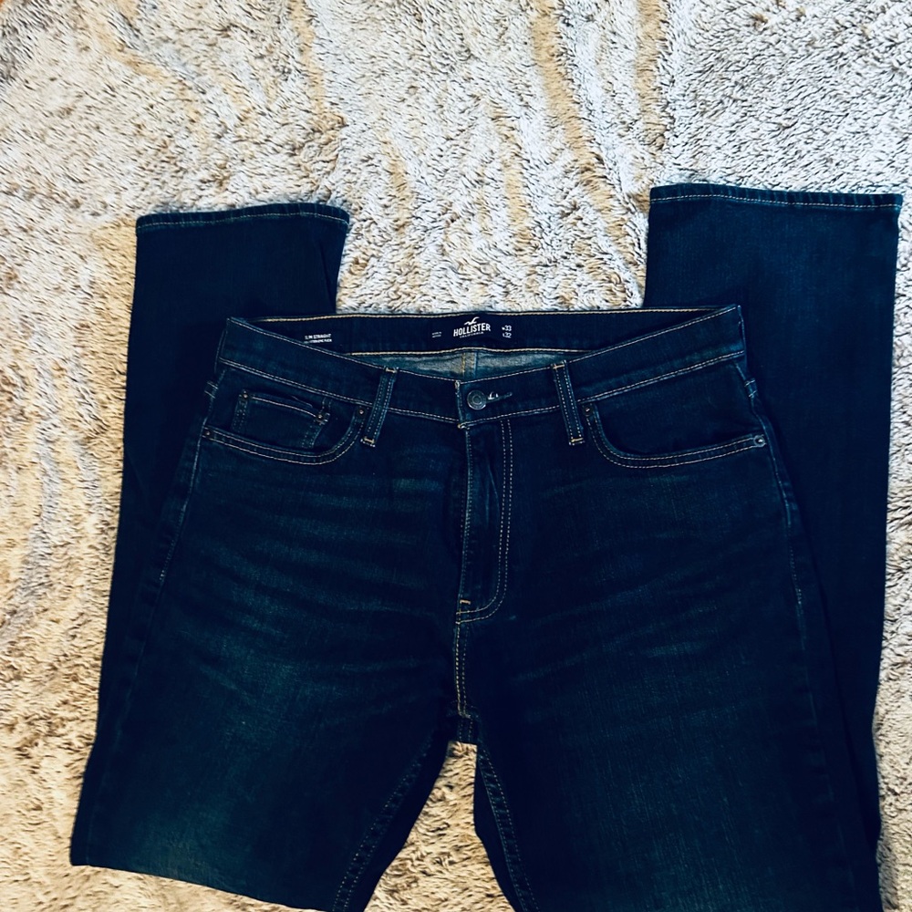 Hollister Blue Slim Jeans Versatile Dark Wash